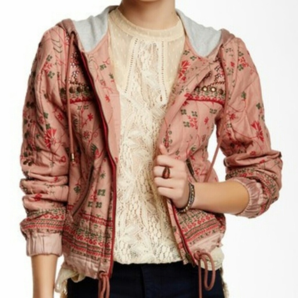 Free People Hooded Drawstring Jacket XS